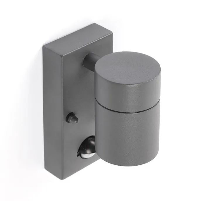 Außenwandleuchte Anthrazit IP44 mit Bewegungssensor - Solo