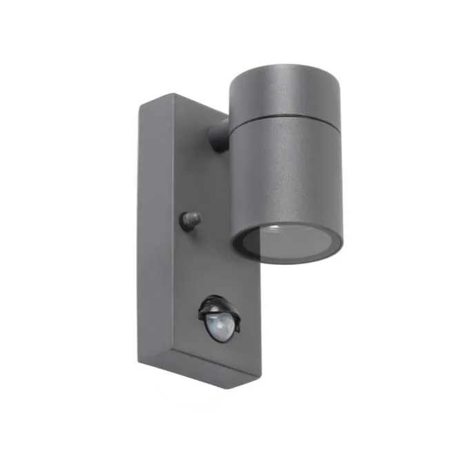 Außenwandleuchte Anthrazit IP44 mit Bewegungssensor - Solo