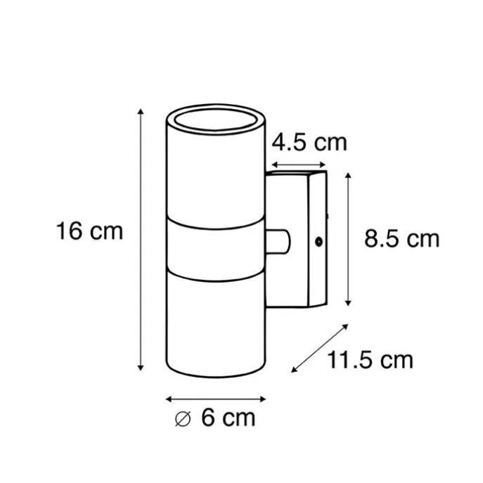 Außenwandleuchte anthrazit IP44 - Duo