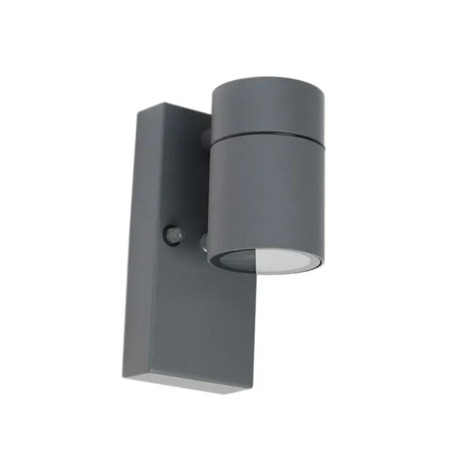 Außenwandleuchte Anthrazit IP44 mit Dämmerungssensor - Solo