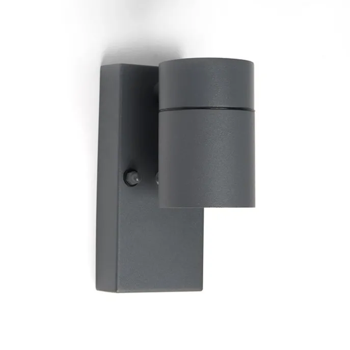 Außenwandleuchte Anthrazit IP44 mit Dämmerungssensor - Solo