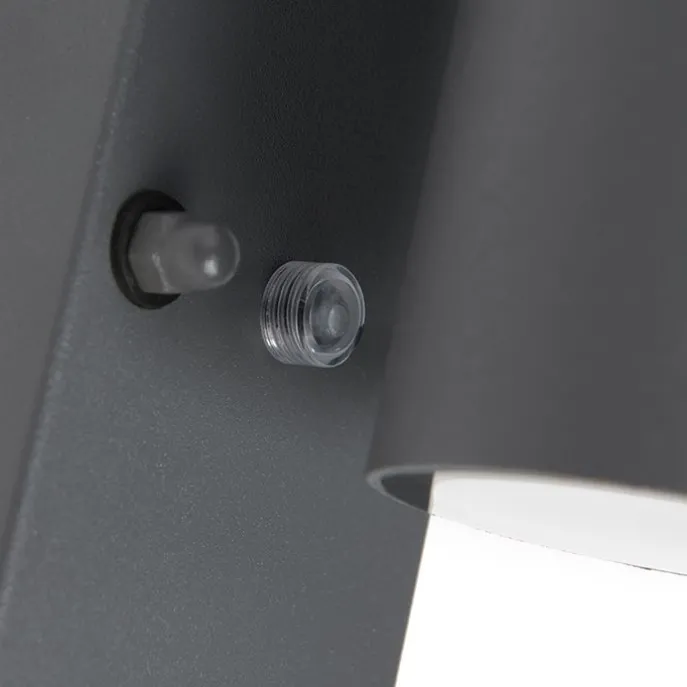 Außenwandleuchte Anthrazit IP44 mit Dämmerungssensor - Solo