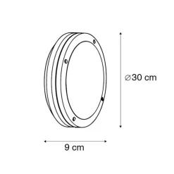 Außenwandleuchte anthrazit mit Hausnummer IP54 - Glow