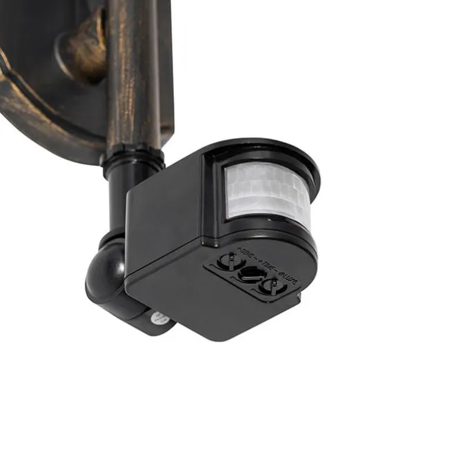 Außenwandleuchte antikgold IP44 inkl. Bewegungsmelder - Daphne