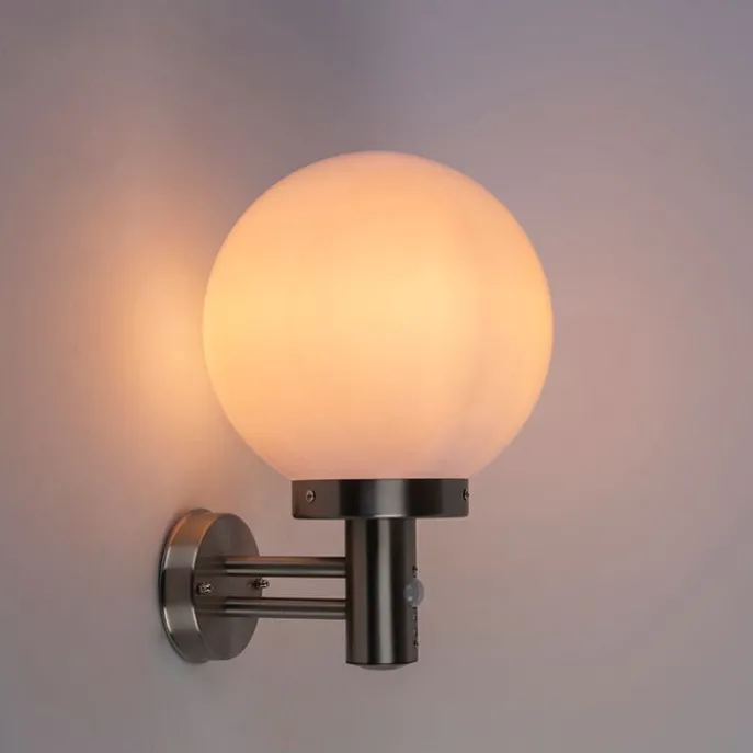 Außenwandleuchte aus Edelstahl IP44 mit Bewegungsmelder - Sfera