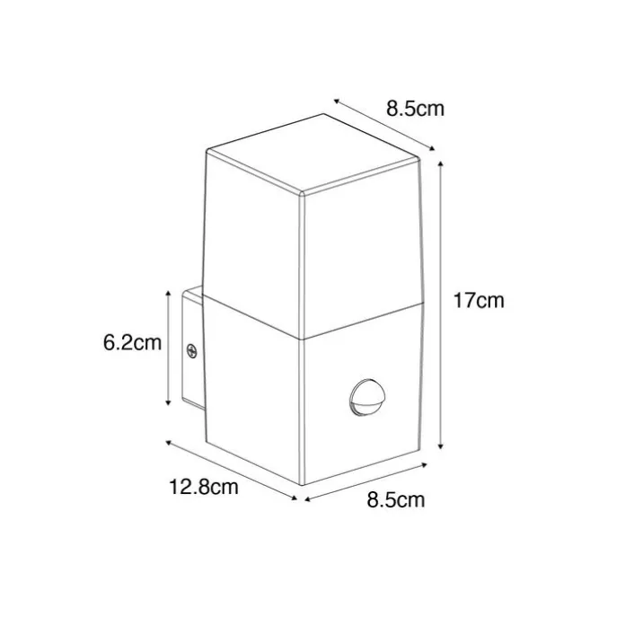 Außenwandleuchte dunkelgrau und Bewegungsmelder IP44 - Dänemark