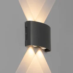 Außenwandleuchte dunkelgrau inkl. LED 4-flammig IP54 - Silly