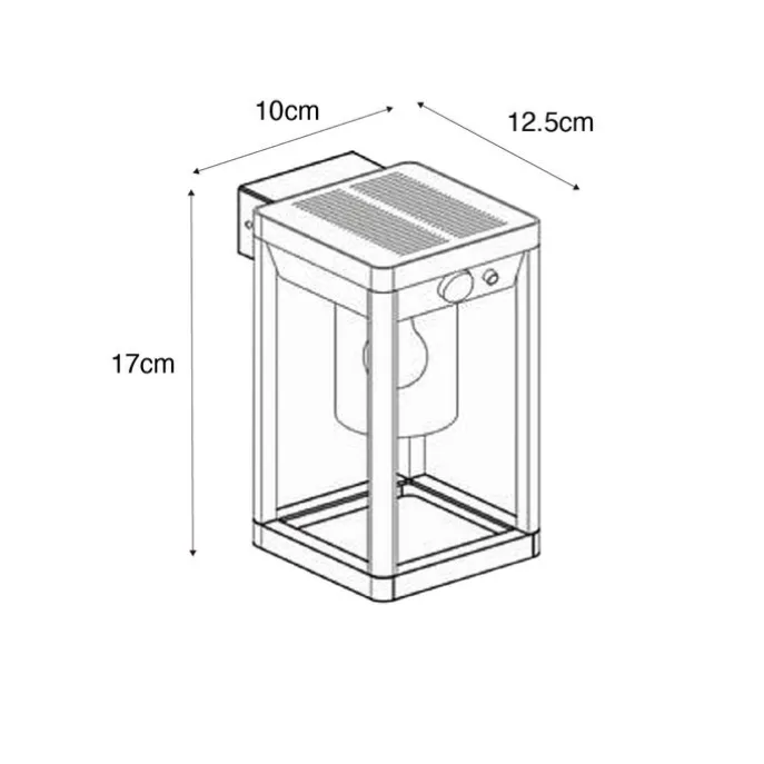 Außenwandleuchte dunkelgrau inkl. LED und Solar - Sonne