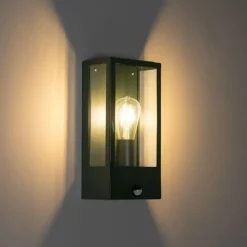 Außenwandleuchte dunkelgrün mit Bewegungsmelder IP44 - Rotterdam