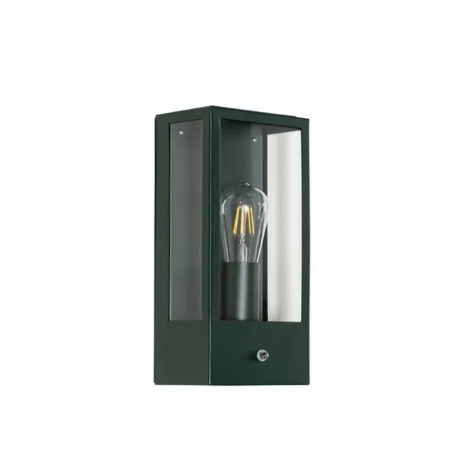 Außenwandleuchte dunkelgrün mit Dämmerungssensor IP44 - Rotterdam