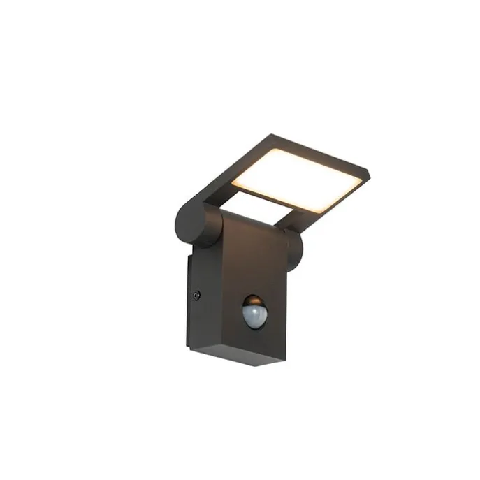 Außenwandleuchte grau inkl. LED IP54 mit Bewegungsmelder - Zane