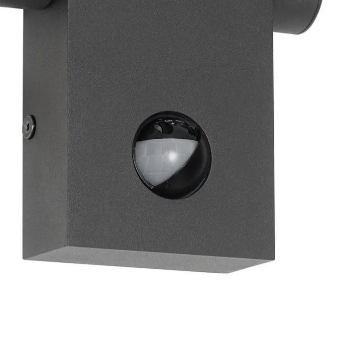 Außenwandleuchte grau inkl. LED IP54 mit Bewegungsmelder - Zane