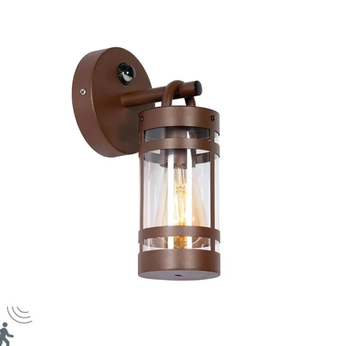 Außenwandleuchte rostbraun IP44 mit Bewegungssensor - Ruben