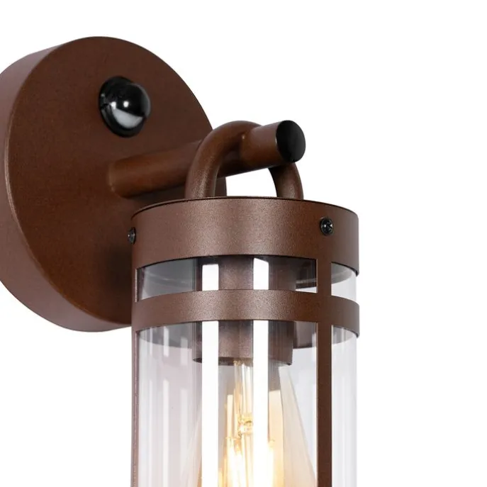 Außenwandleuchte rostbraun IP44 mit Bewegungssensor - Ruben