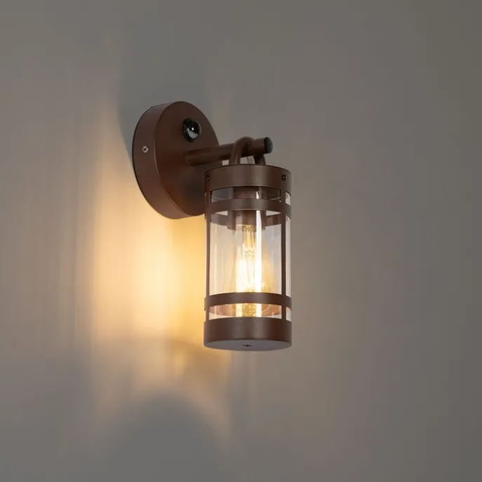 Außenwandleuchte rostbraun IP44 mit Bewegungssensor - Ruben