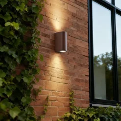 Außenwandleuchte rostbrauner Kunststoff oval 2-flammig - Baleno