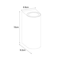 Außenwandleuchte rostbrauner Kunststoff oval 2-flammig - Baleno
