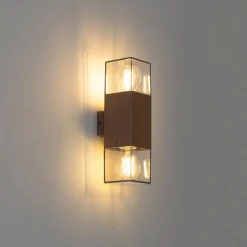 Außenwandleuchte rostbraun mit Rauchschirm 2-flammig IP44 - Dänemark