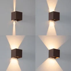 Außenwandleuchte rostbraun inkl. LED 2-flammig IP54 - Edwin