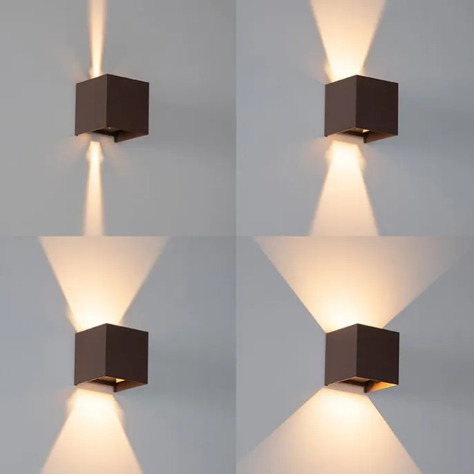 Außenwandleuchte rostbraun inkl. LED 2-flammig IP54 - Edwin