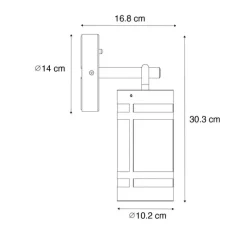 Außenwandleuchte rostbraun IP44 Hell-Dunkel-Sensor - Ruben