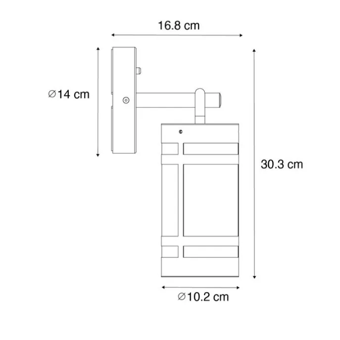 Außenwandleuchte rostbraun IP44 Hell-Dunkel-Sensor - Ruben