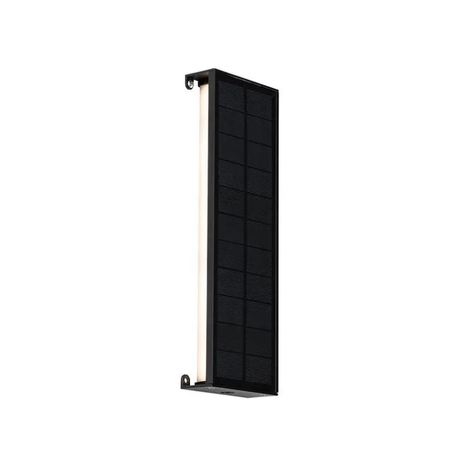 Außenwandleuchte schwarz 30 cm inkl. LED 4-stufig dimmbar mit Solar - Serena