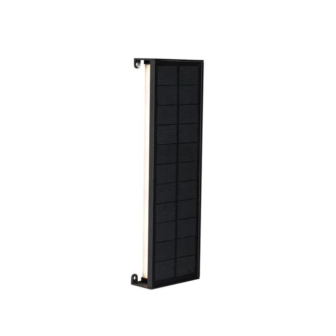 Außenwandleuchte schwarz 30 cm inkl. LED 4-stufig dimmbar mit Solar - Serena