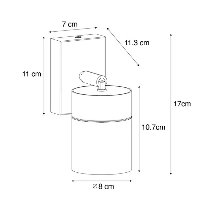 Außenwandleuchte schwarz AR70 verstellbar IP44 - Solo