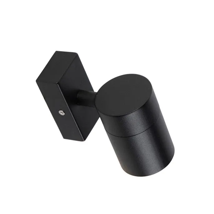 Außenwandleuchte Schwarz Edelstahl GU10 50mm IP44 - Solo