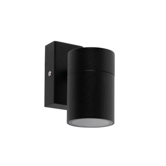 Außenwandleuchte Schwarz Edelstahl GU10 50mm IP44 - Solo