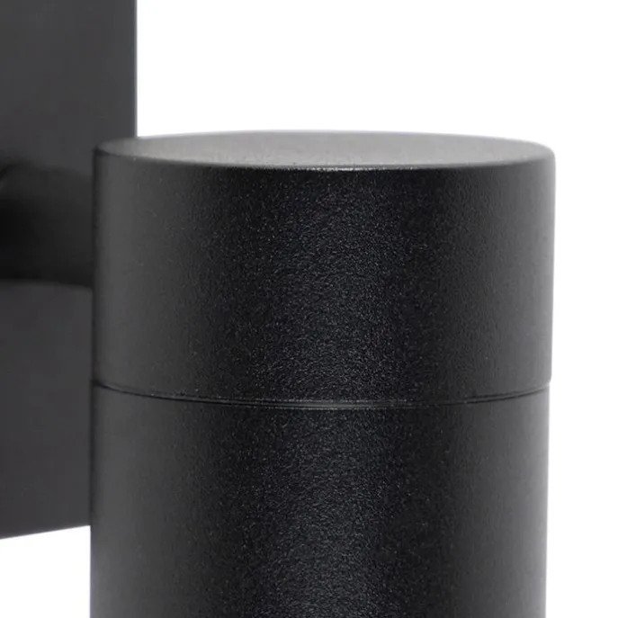 Außenwandleuchte Schwarz Edelstahl GU10 50mm IP44 - Solo