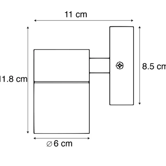 Außenwandleuchte Schwarz Edelstahl GU10 50mm IP44 - Solo