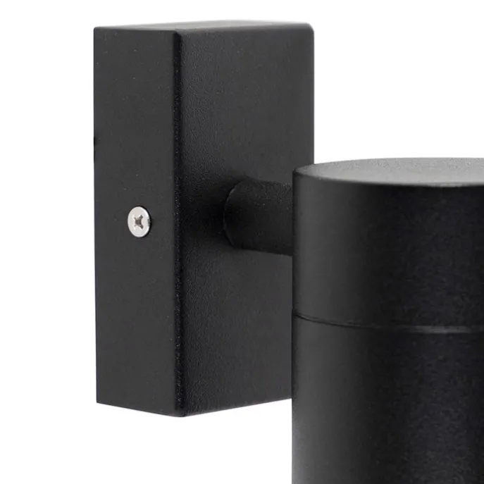 Außenwandleuchte Schwarz Edelstahl GU10 50mm IP44 - Solo