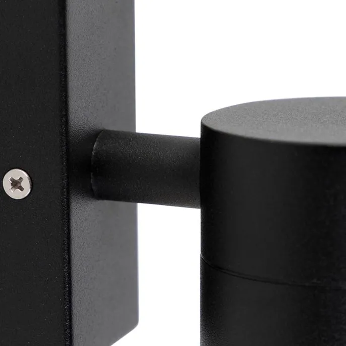 Außenwandleuchte Schwarz Edelstahl GU10 50mm IP44 - Solo