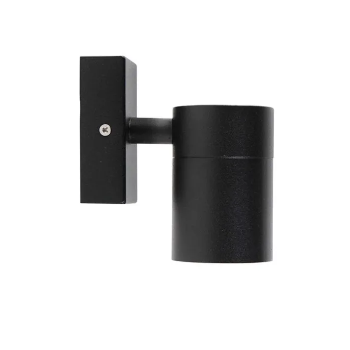 Außenwandleuchte Schwarz Edelstahl GU10 50mm IP44 - Solo