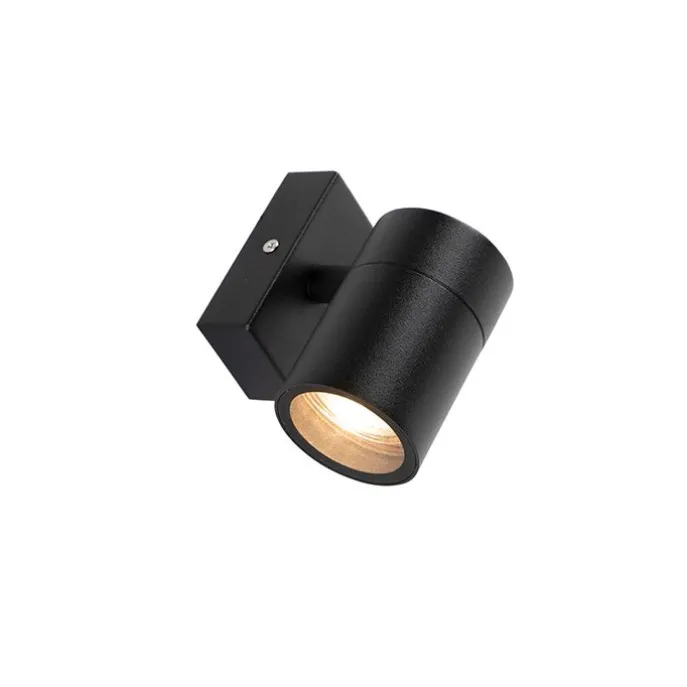 Außenwandleuchte Schwarz Edelstahl GU10 50mm IP44 - Solo