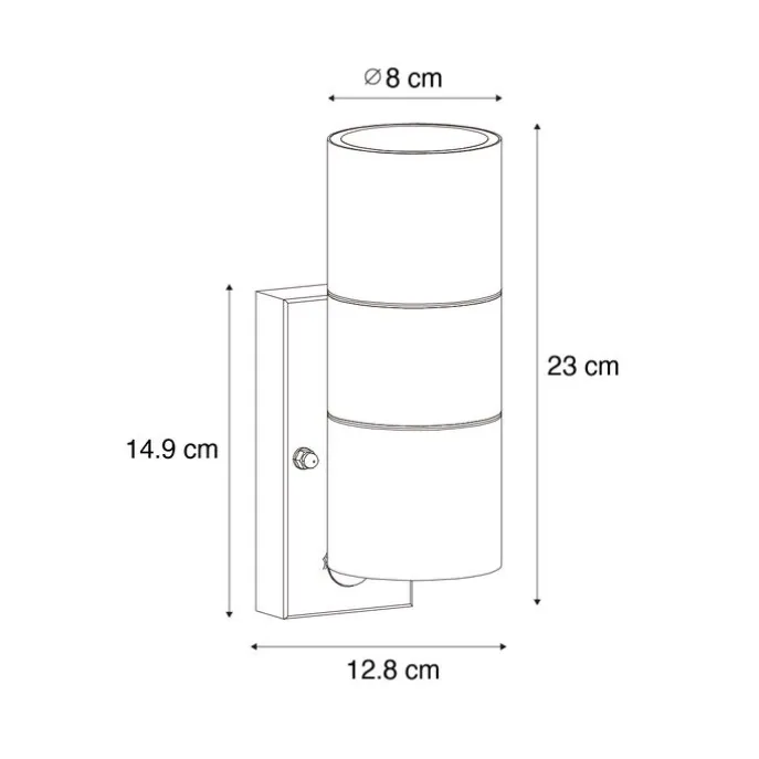 Außenwandleuchte schwarz 2-flammig AR70 mit Bewegungssensor - Duo