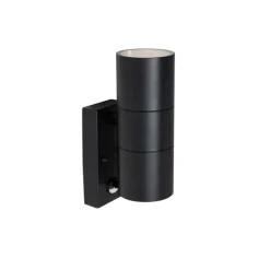 Außenwandleuchte schwarz 2-flammig AR70 mit Bewegungssensor - Duo