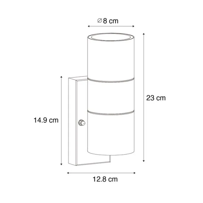 Außenwandleuchte schwarz 2-flammig AR70 mit Hell-Dunkel-Sensor - Duo