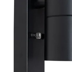 Außenwandleuchte schwarz 2-flammig AR70 mit Hell-Dunkel-Sensor - Duo