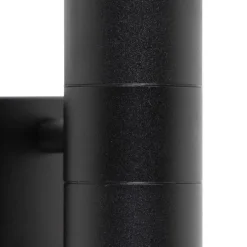 Außenwandleuchte schwarz 2-flammig mit Bewegungssensor IP44 - Duo