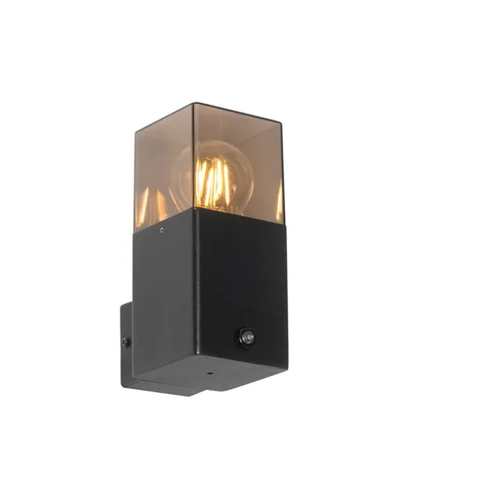 Außenwandleuchte schwarz IP44 mit Dämmerungssensor - Dänemark