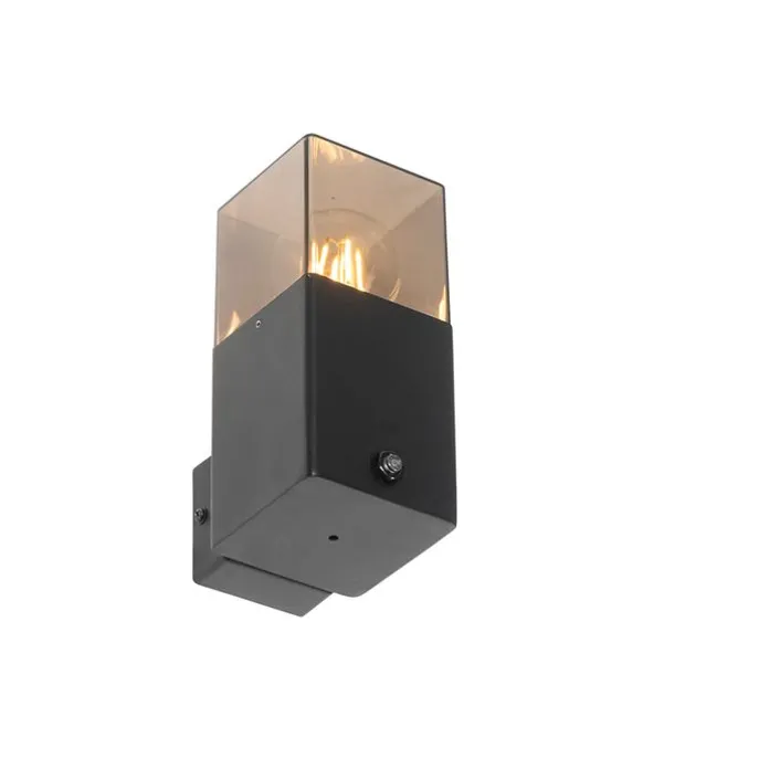 Außenwandleuchte schwarz IP44 mit Dämmerungssensor - Dänemark