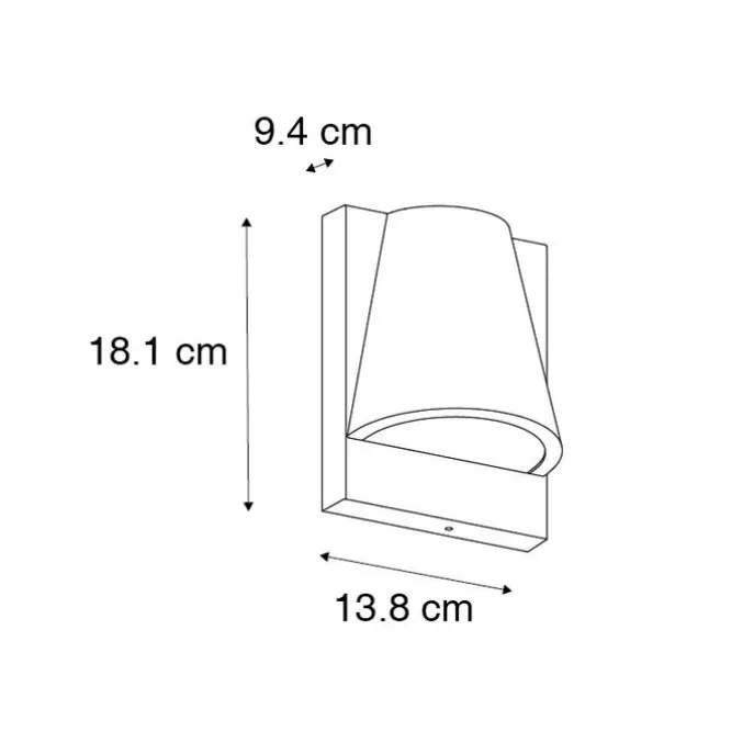 Außenwandleuchte schwarz IP44 mit Dämmerungsschalter - Femke