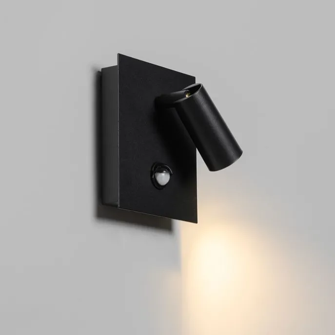 Außenwandleuchte schwarz inkl. LED IP54 Bewegungssensor - Simon