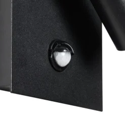 Außenwandleuchte schwarz inkl. LED IP54 Bewegungssensor - Simon