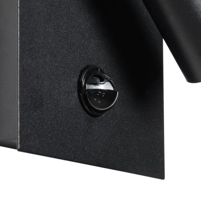 Außenwandleuchte schwarz inkl. LED IP54 Bewegungssensor - Simon