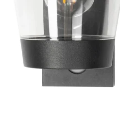 Außenwandleuchte schwarz IP44 mit Bewegungssensor - Joren