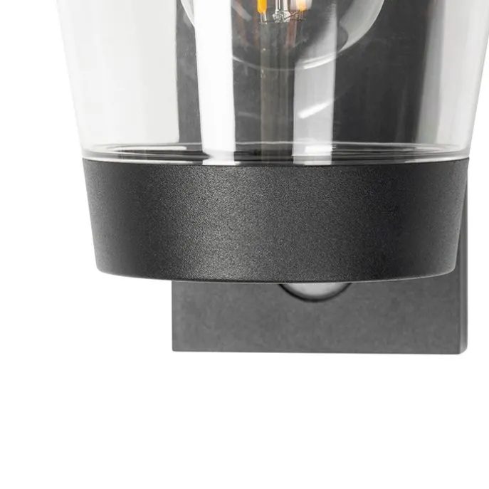 Außenwandleuchte schwarz IP44 mit Bewegungssensor - Joren